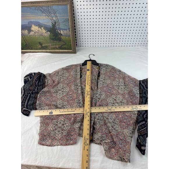 Mystree Boho Floral Kimono Duster Cardigan S/M Open Front Lightweight - Picture 9 of 9